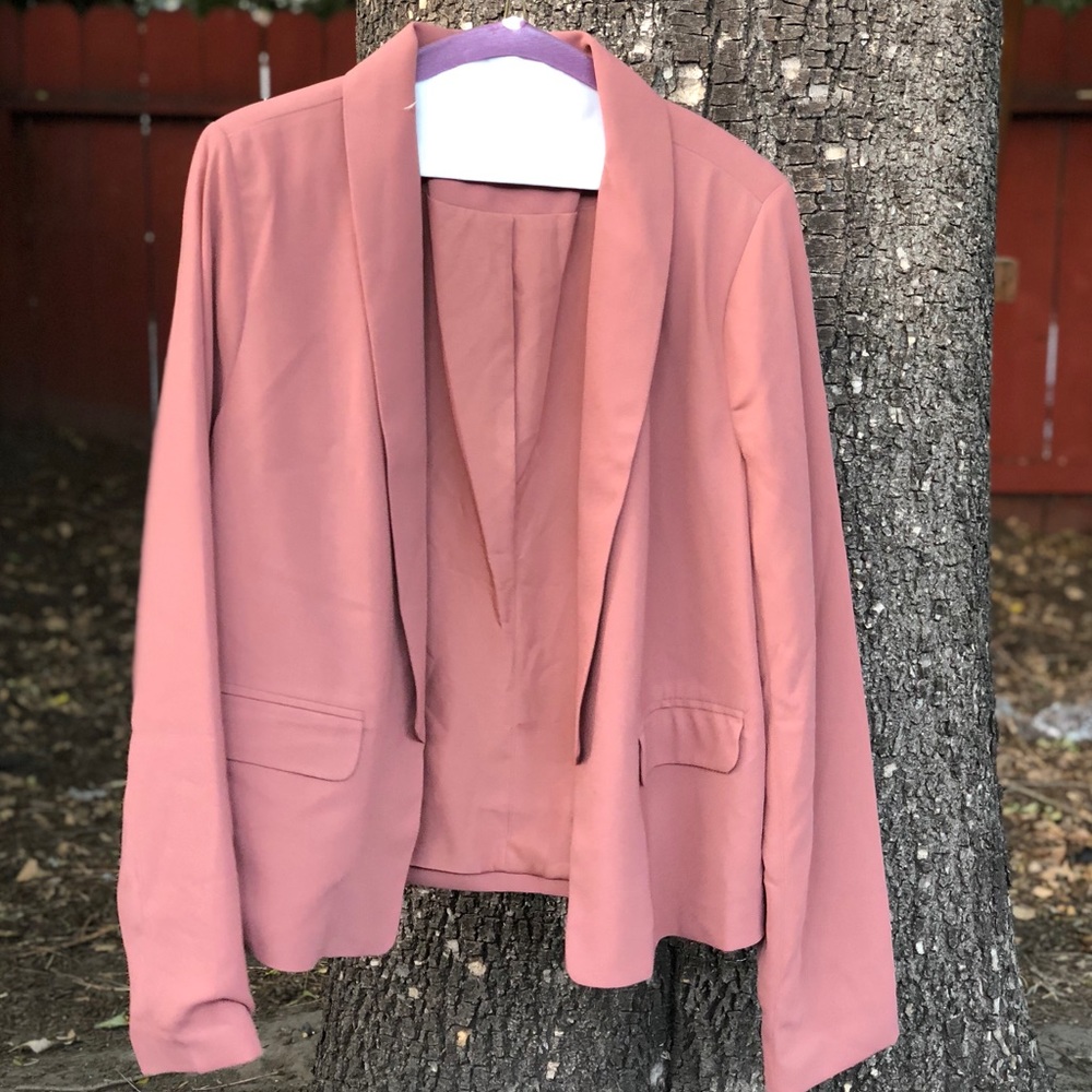 Mauve Shawl Collar Blazer
